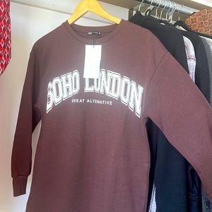 Brown long sleeve Soho London Sweater - ZARA